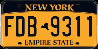 NY license plate FDB9311
