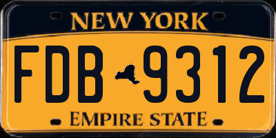 NY license plate FDB9312