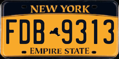 NY license plate FDB9313