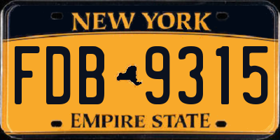 NY license plate FDB9315