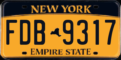NY license plate FDB9317