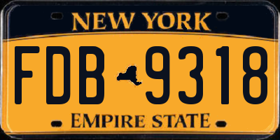 NY license plate FDB9318