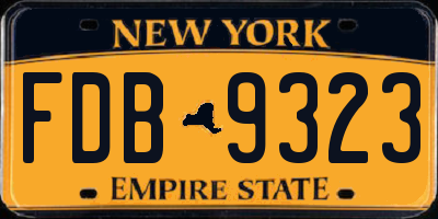 NY license plate FDB9323
