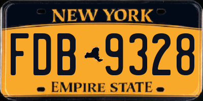 NY license plate FDB9328