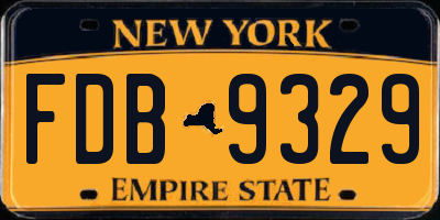 NY license plate FDB9329