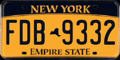 NY license plate FDB9332