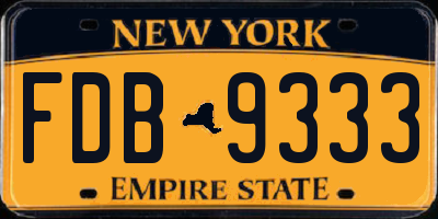 NY license plate FDB9333