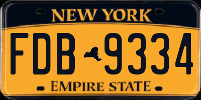 NY license plate FDB9334