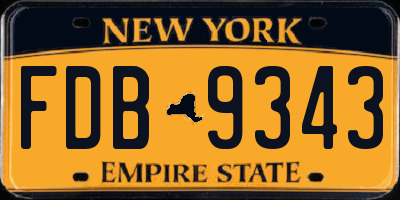NY license plate FDB9343
