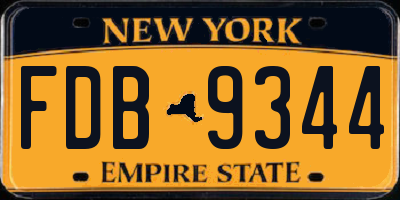 NY license plate FDB9344