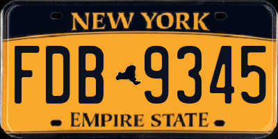 NY license plate FDB9345