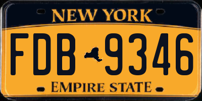 NY license plate FDB9346
