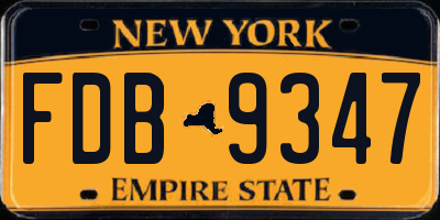 NY license plate FDB9347