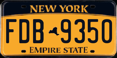 NY license plate FDB9350