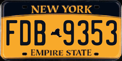 NY license plate FDB9353