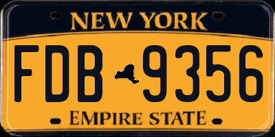 NY license plate FDB9356