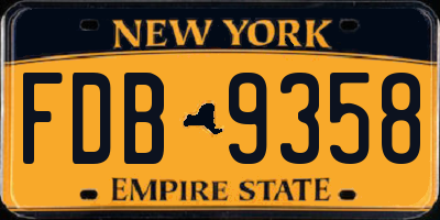 NY license plate FDB9358