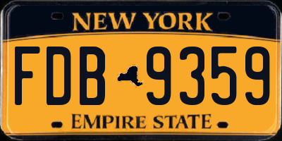 NY license plate FDB9359