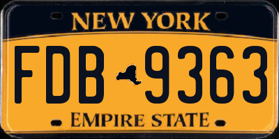 NY license plate FDB9363