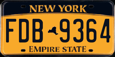 NY license plate FDB9364