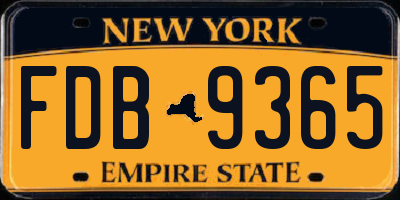 NY license plate FDB9365