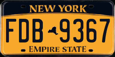 NY license plate FDB9367