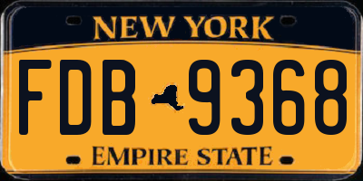 NY license plate FDB9368