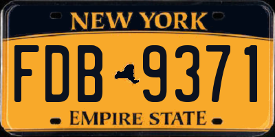 NY license plate FDB9371