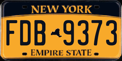 NY license plate FDB9373
