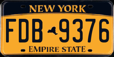NY license plate FDB9376