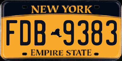 NY license plate FDB9383