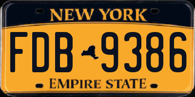 NY license plate FDB9386
