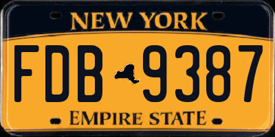 NY license plate FDB9387