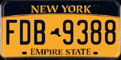 NY license plate FDB9388