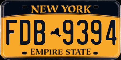 NY license plate FDB9394