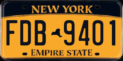 NY license plate FDB9401