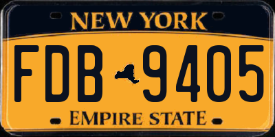 NY license plate FDB9405