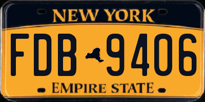 NY license plate FDB9406
