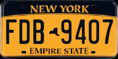 NY license plate FDB9407