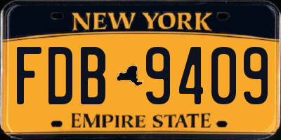 NY license plate FDB9409