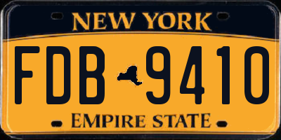 NY license plate FDB9410