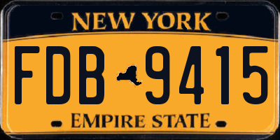 NY license plate FDB9415