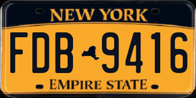 NY license plate FDB9416