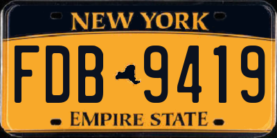 NY license plate FDB9419
