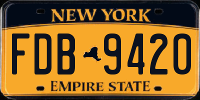 NY license plate FDB9420