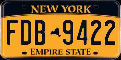 NY license plate FDB9422