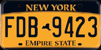 NY license plate FDB9423