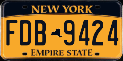 NY license plate FDB9424