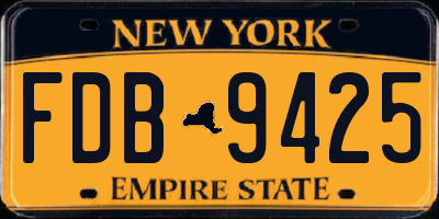 NY license plate FDB9425