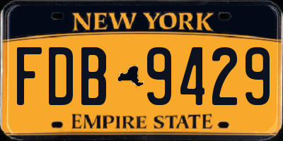 NY license plate FDB9429